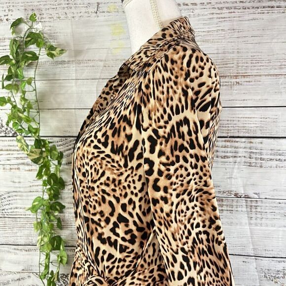 INC International Concepts Dress sz Small Black Brown Maisie Animal Slinky Knee - Picture 13 of 16